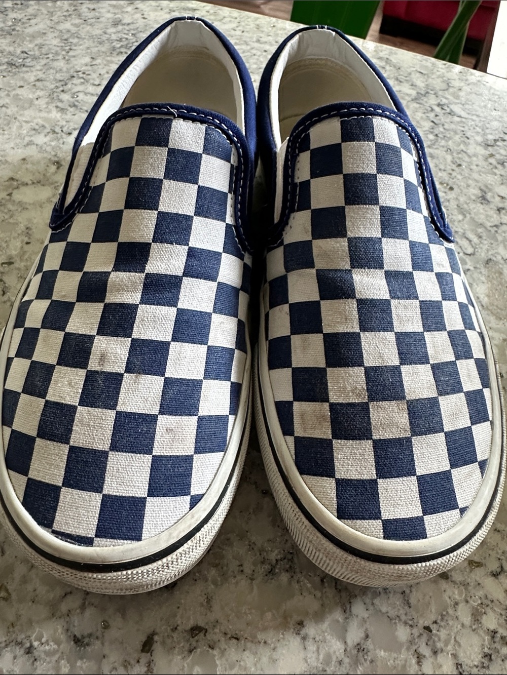 Vans unisex Checkerboard Slip-On Sneakers - Navy & White